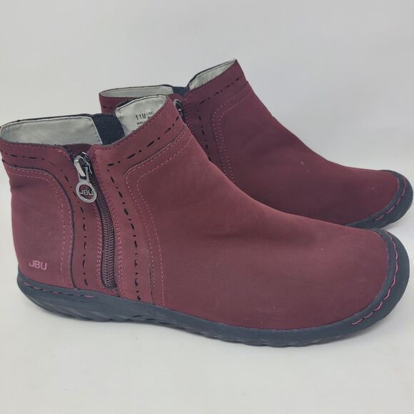 NEW JBU Jambu Ladies' Size 11 Juno Ankle Boot, Red Faux Fur Lined, Double Zipper - Picture 9 of 9